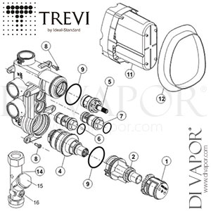 Trevi Therm TT A3969 Mixer Valve Shower Spare Parts - IDL DV 367